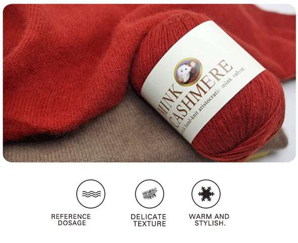 Cashmere Yarn for Crocheting and Knitting, 10 Rolls Warm Mink Cashmere  Knitting Yarn, Luxurious Soft Handmade Knitted Yarn, 371+372 yds