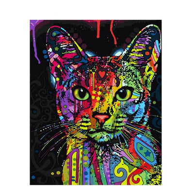 DIY Paint By Numbers on Canvas - Cat