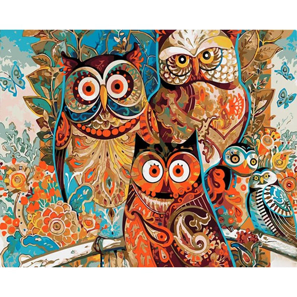DIY Paint by Numbers on Canvas - Owl
