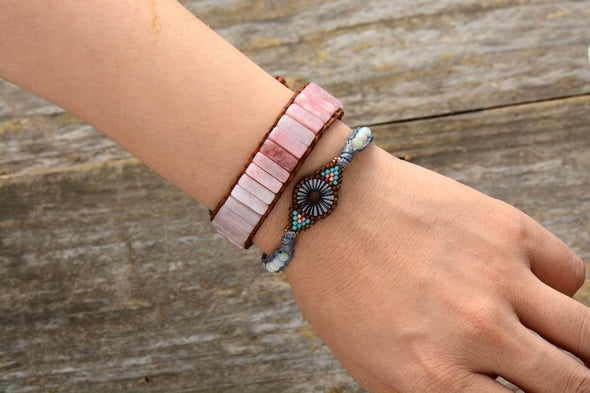 Natural Pink Opal Stone Bracelet