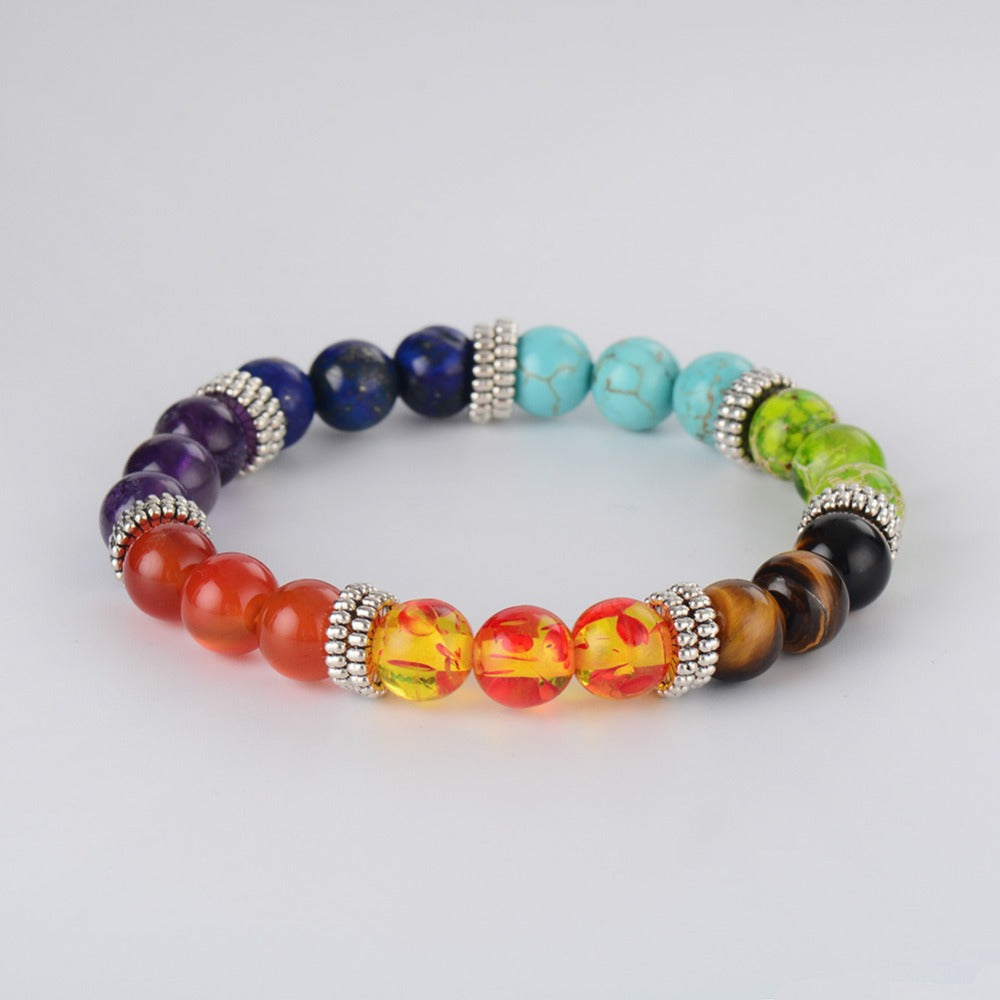 Chakra Natural Stone Beads Bracelet –