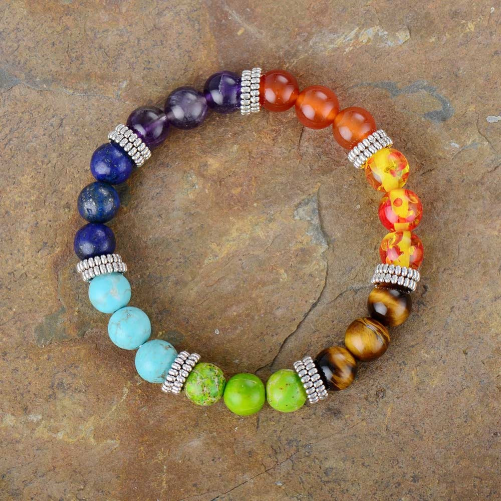 Chakra Natural Stone Beads Bracelet –