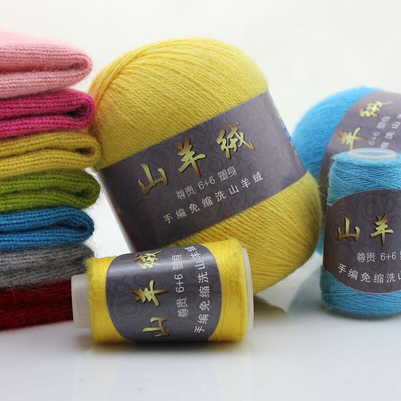 Cashmere Yarn for Crocheting, Mongolian Cashmere Yarns Kit, Hand-knitted  Crafts Yarn Ball Scarf Wool Set Soft Knitting Yarn Baby Yarn 50 Plus 20  g/Lot