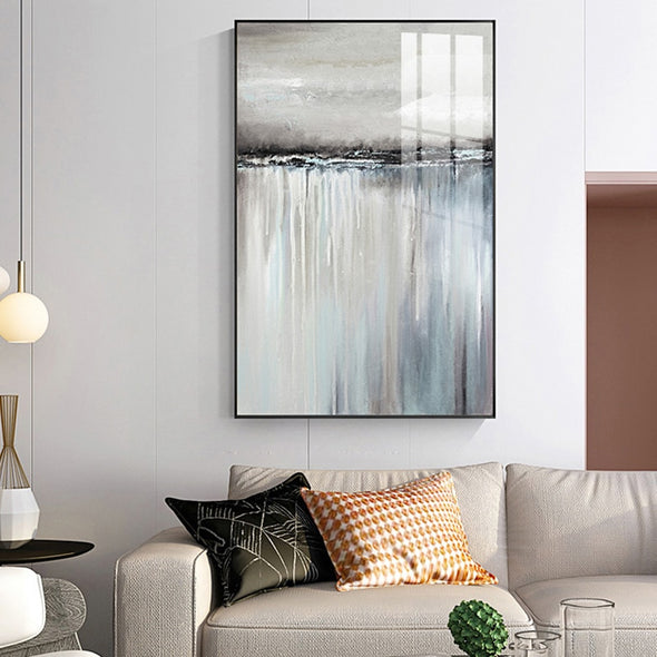 Abstract Gray Reflection on Canvas