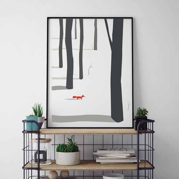 Fox in the Woods on Canvas